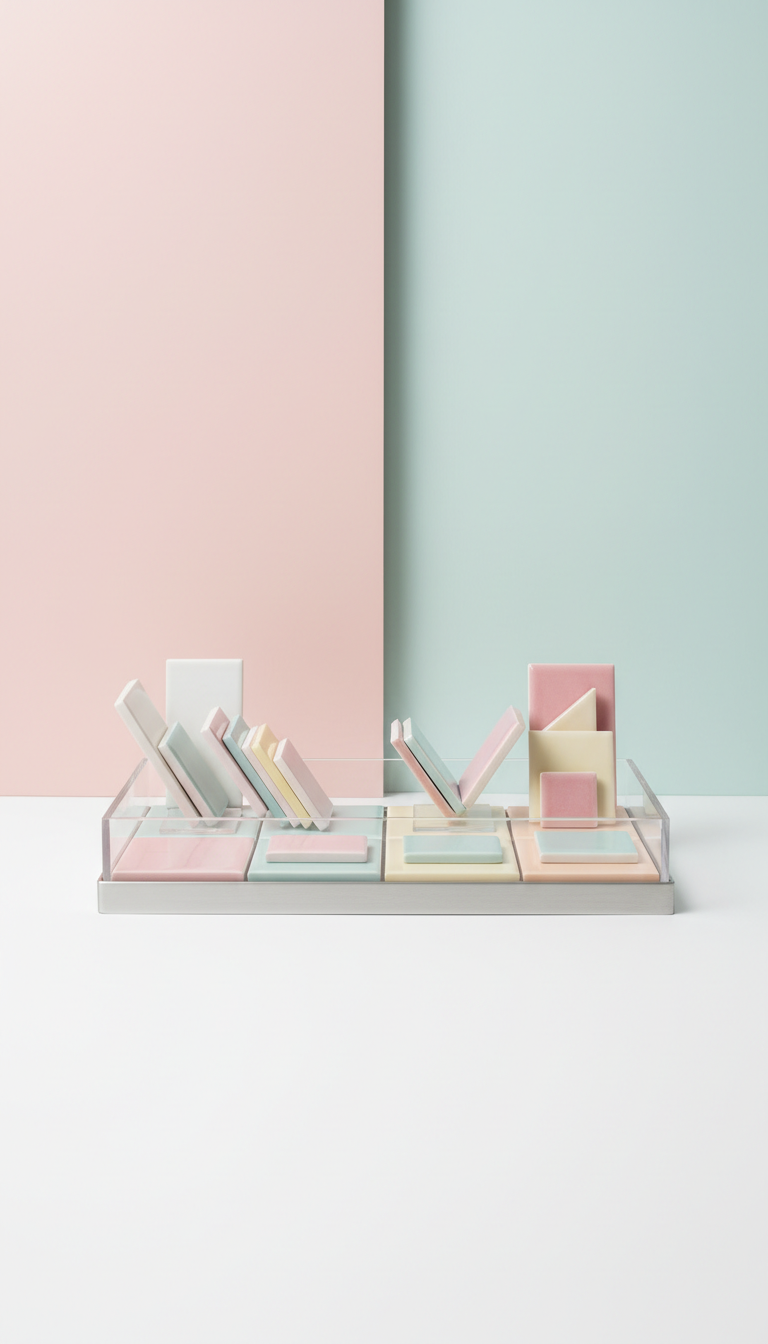 Brushed Metal-Accented Acrylic Tile Tray