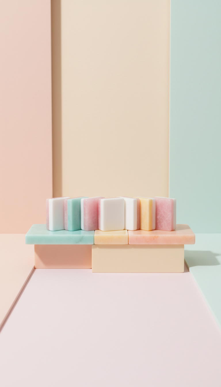 Pastel Marble Mahjong Tile Set