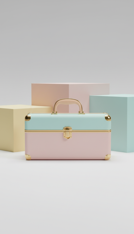 Chic Pastel Carrying Case with Gold Foil Detail